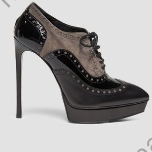 Saint Laurent Janis 105 Richelieu 100%calf leather Nero/Earth size 40